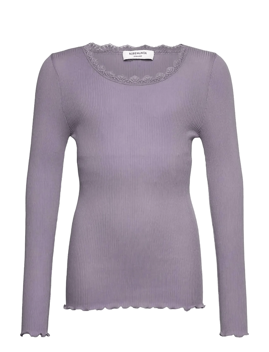 Rosemunde Kids - RKBalta Modal LS Lace T-shirt - langärmelig - lavender grey - 1