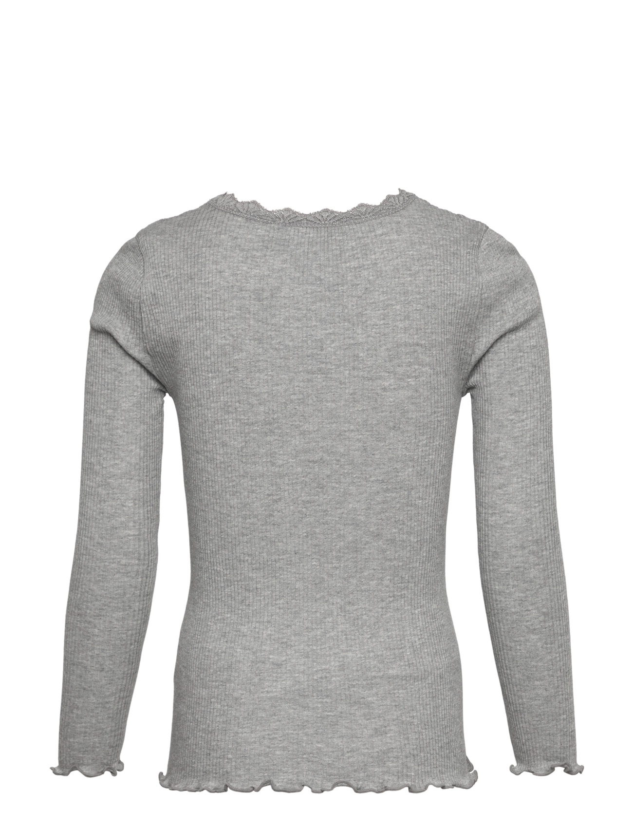 Rosemunde Kids - RKBalta Modal LS Lace T-shirt - t-shirts à manches longues - light grey melange - 1