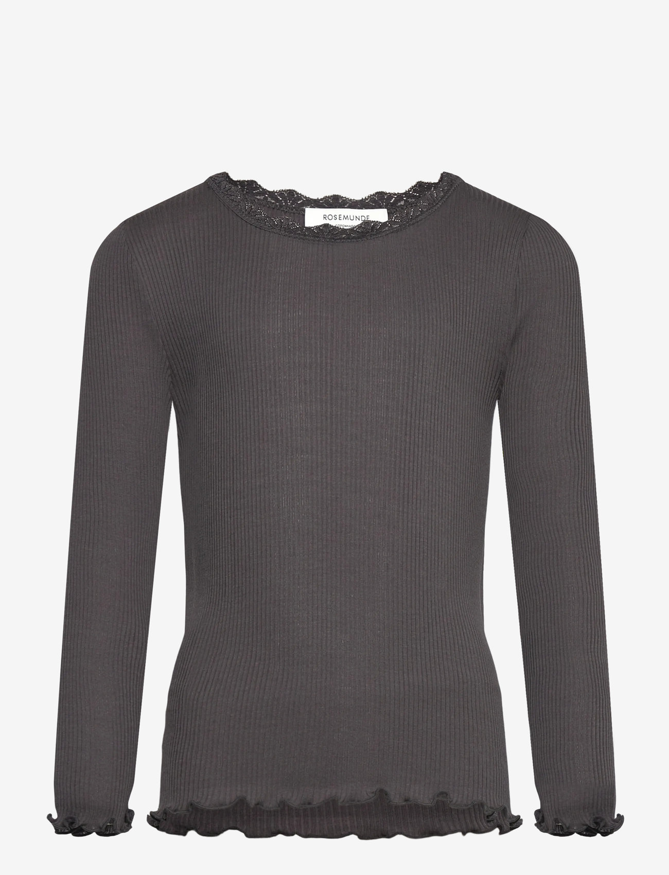 Rosemunde Kids - RKBalta Modal LS Lace T-shirt - pitkähihaiset t-paidat - magnet - 0