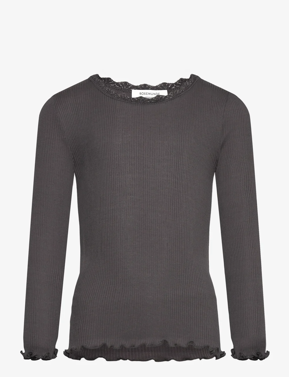 Rosemunde Kids - RKBalta Modal LS Lace T-shirt - långärmade t-shirts - magnet - 0