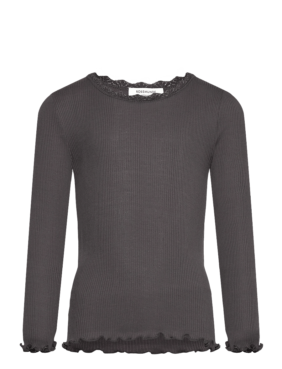 Rosemunde Kids - RKBalta Modal LS Lace T-shirt - t-shirts à manches longues - magnet - 0
