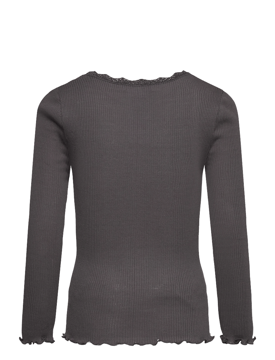 Rosemunde Kids - RKBalta Modal LS Lace T-shirt - t-shirts à manches longues - magnet - 1