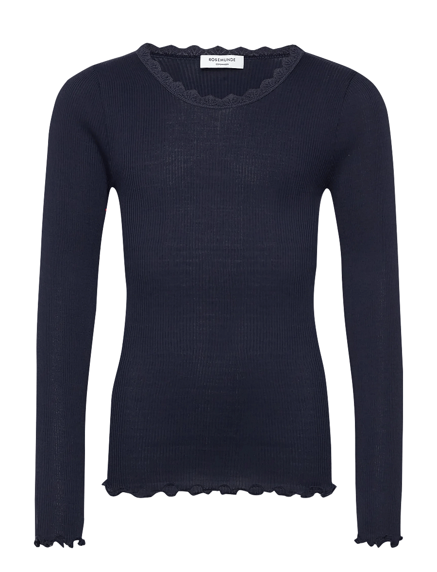 Rosemunde Kids - RKBalta Modal LS Lace T-shirt - t-shirts à manches longues - navy - 1