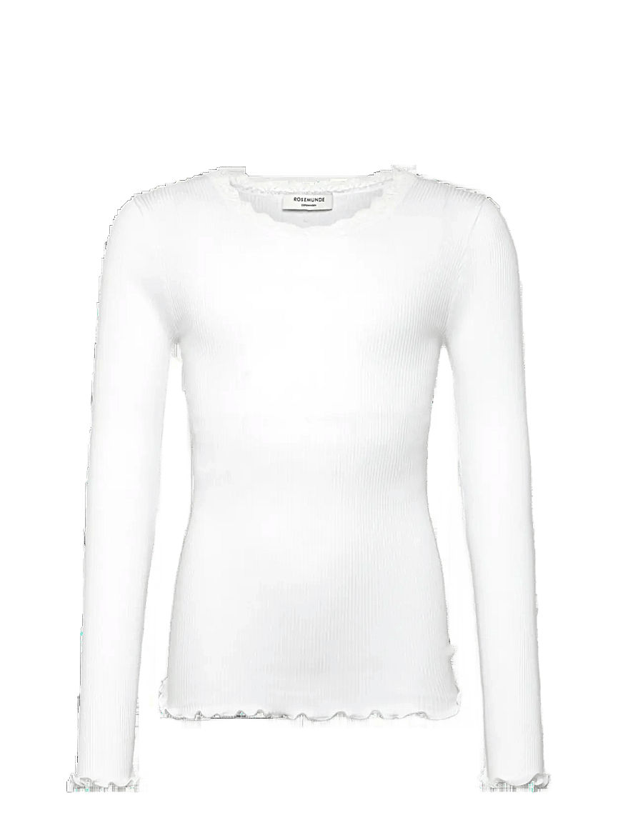 Rosemunde Kids - RKBalta Modal LS Lace T-shirt - t-shirts à manches longues - new white - 1