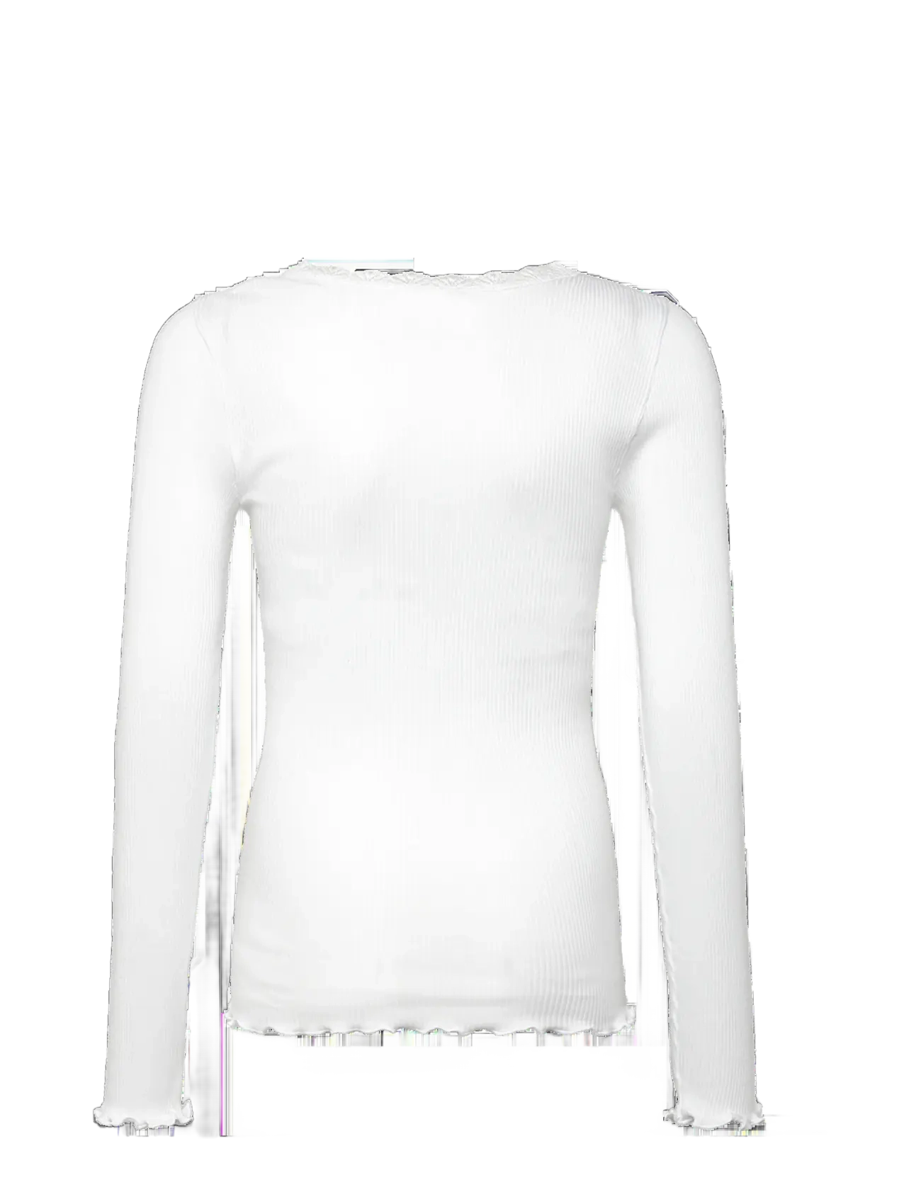 Rosemunde Kids - RKBalta Modal LS Lace T-shirt - t-shirts à manches longues - new white - 2