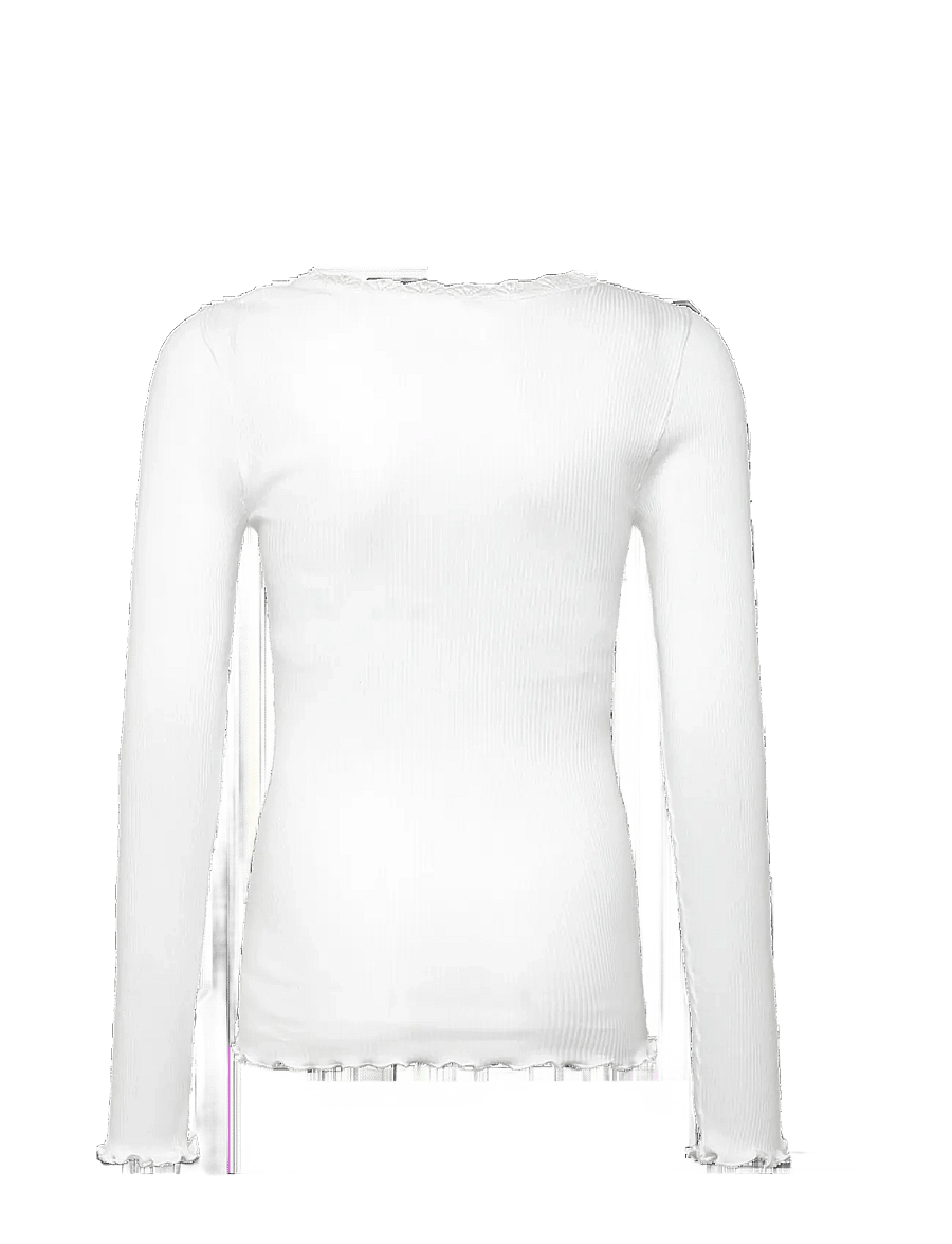 Rosemunde Kids - RKBalta Modal LS Lace T-shirt - t-shirts à manches longues - new white - 2