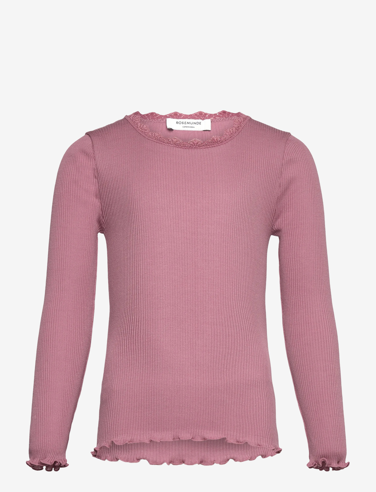 Rosemunde Kids - RKBalta LS T-shirt w/lace - långärmade t-shirts - nostalgia rose - 1