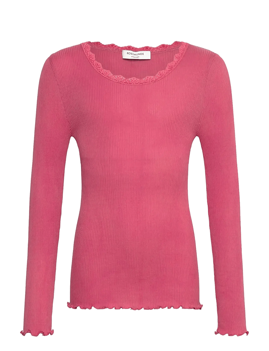 Rosemunde Kids - RKBalta Modal LS Lace T-shirt - langärmelig - rapture rose - 0