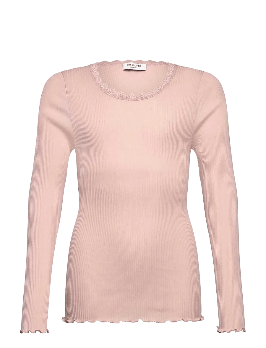 Rosemunde Kids - RKBalta Modal LS Lace T-shirt - marškinėliai ilgomis rankovėmis - rose smoke - 0