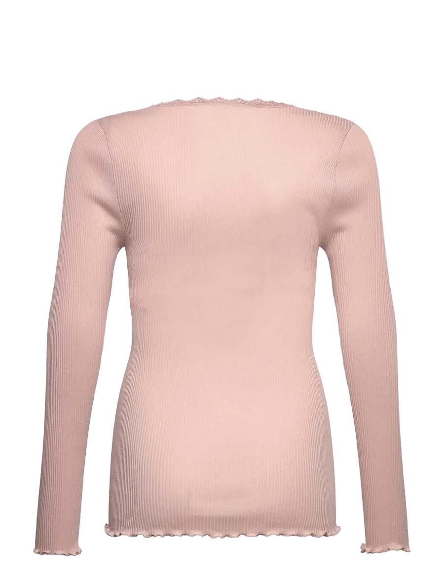 Rosemunde Kids - RKBalta Modal LS Lace T-shirt - marškinėliai ilgomis rankovėmis - rose smoke - 1