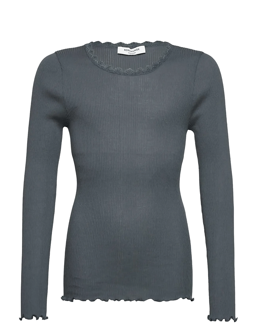 Rosemunde Kids - RKBalta Modal LS Lace T-shirt - langärmelig - stormy weather - 0