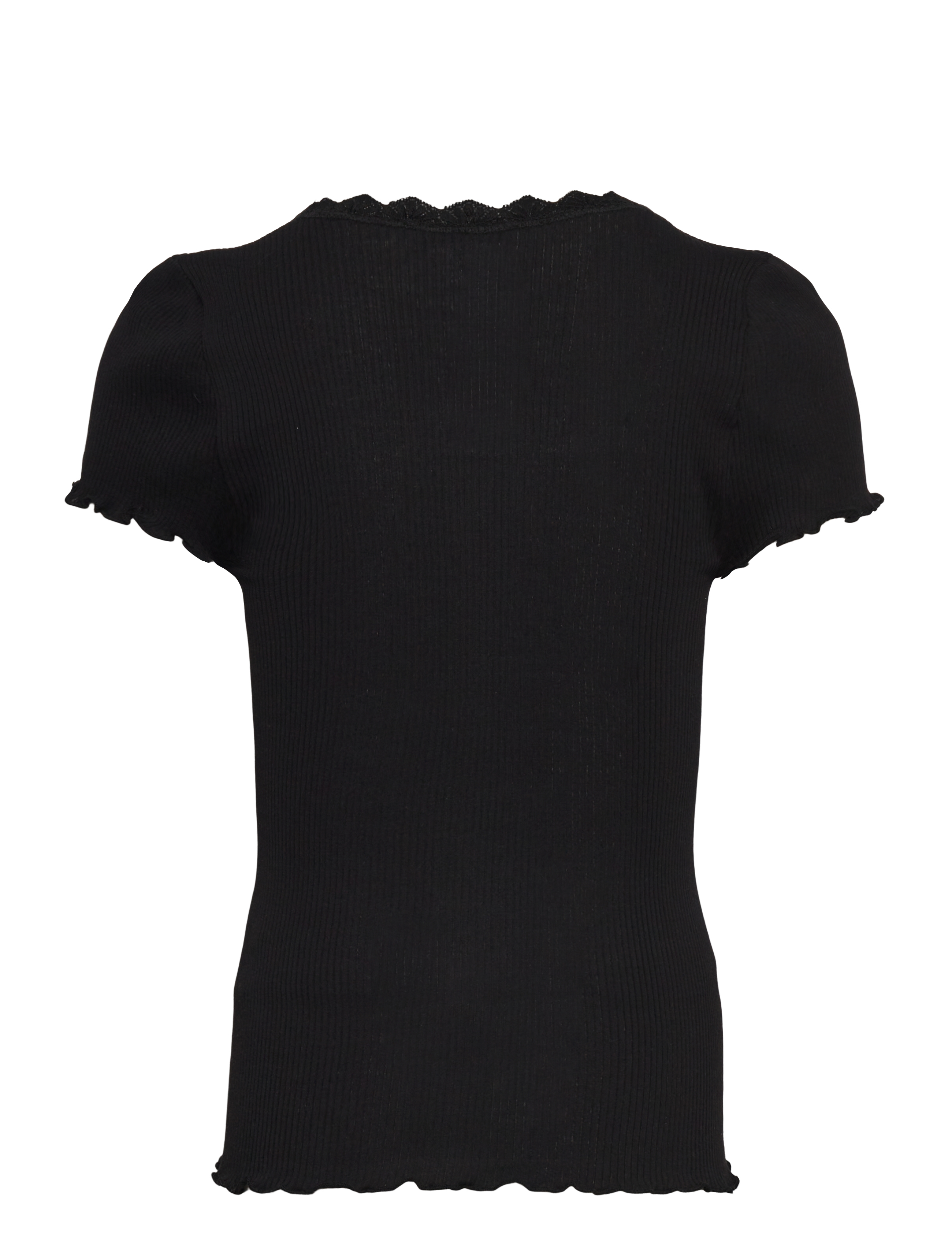 Rosemunde Kids - RKBalta Modal SS Lace T-shirt - kortærmede t-shirts - black - 1