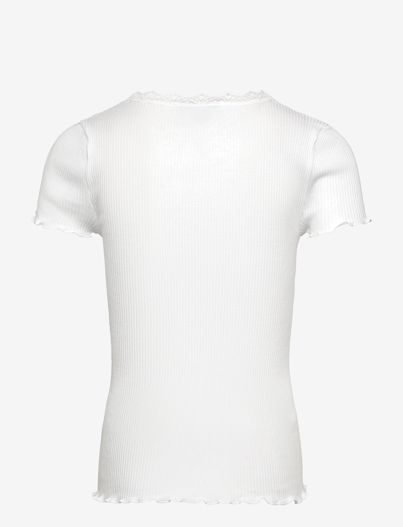 Rosemunde Kids - RKBalta Modal SS Lace T-shirt - kortärmade t-shirts - new white - 1