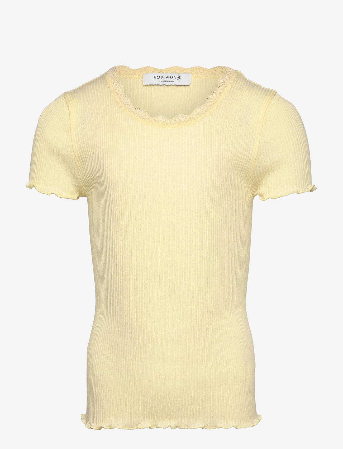Rosemunde Kids - RKBalta Modal SS Lace T-shirt - lyhythihaiset t-paidat - pastel yellow - 0