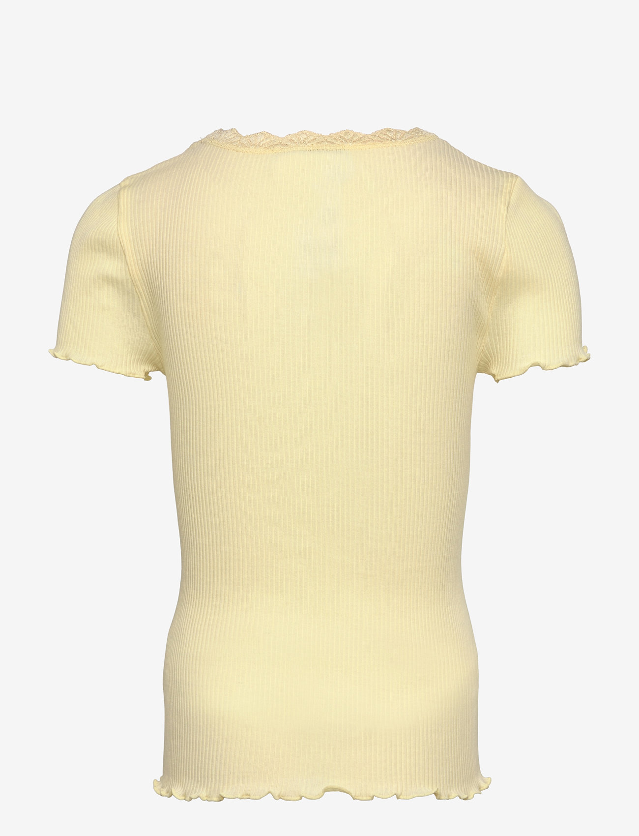 Rosemunde Kids - RKBalta Modal SS Lace T-shirt - lyhythihaiset t-paidat - pastel yellow - 1