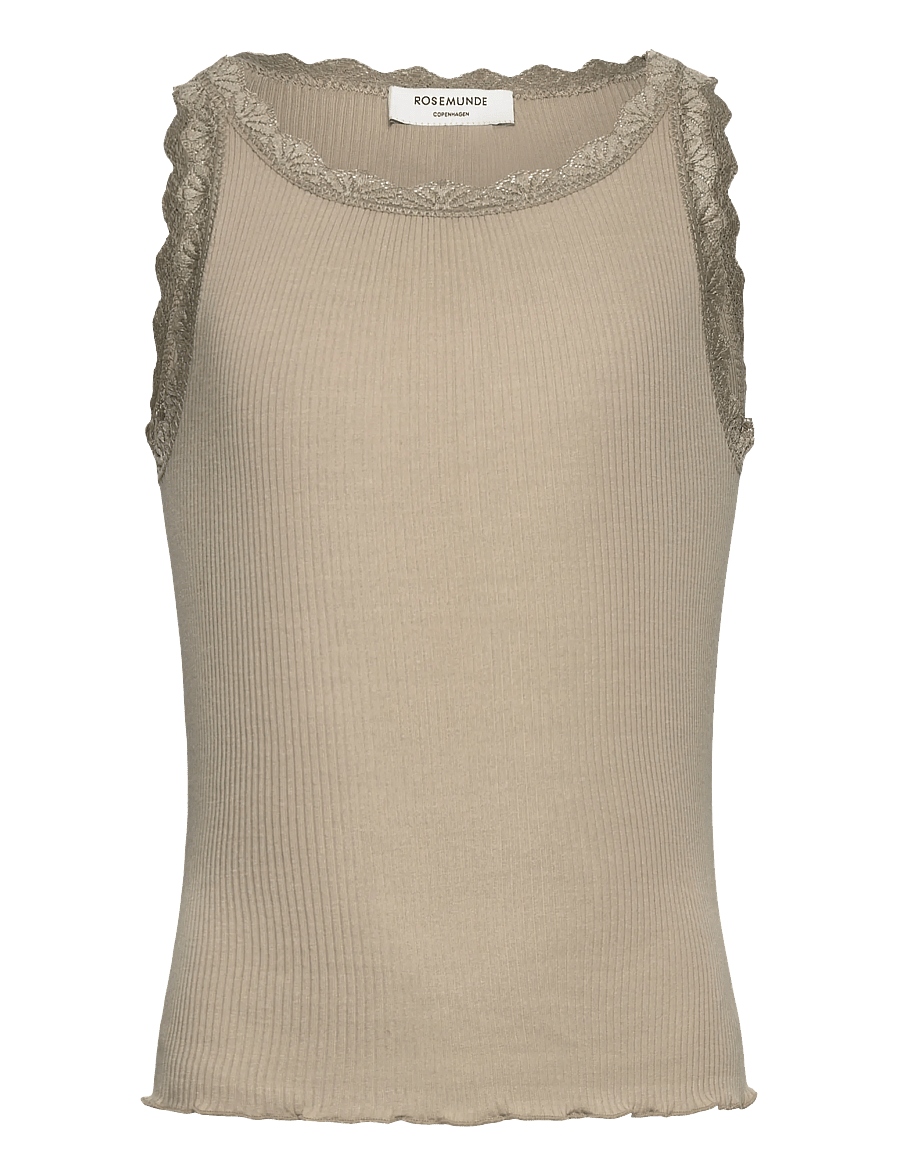 Rosemunde Kids - RKBalta Modal SL Short Lace Top - tanktops - abbey stone - 0