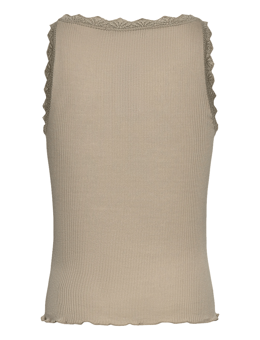 Rosemunde Kids - RKBalta Modal SL Short Lace Top - tanktops - abbey stone - 1