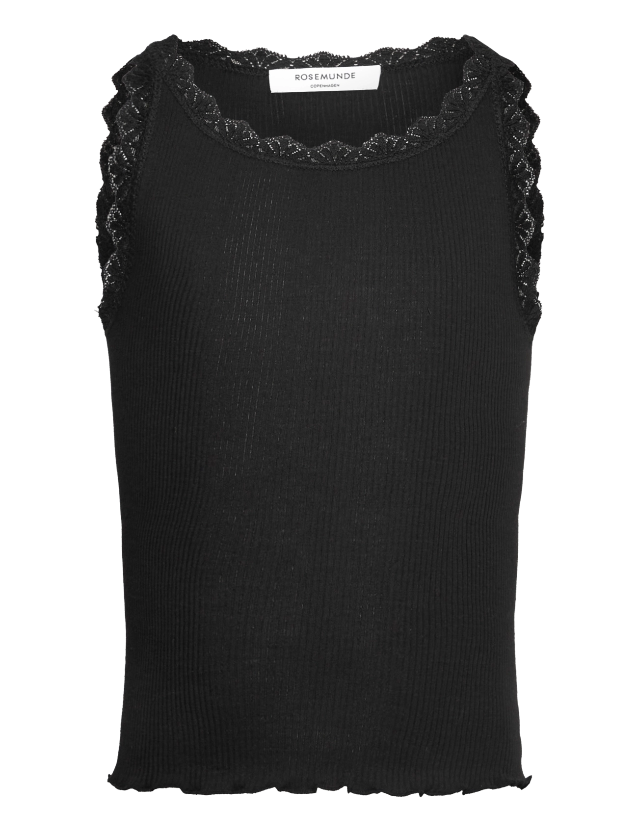 Rosemunde Kids Rkbalta Modal Sl Short Lace Top, 176, T-shirts, Schwarz - Sleeveless, Kinder