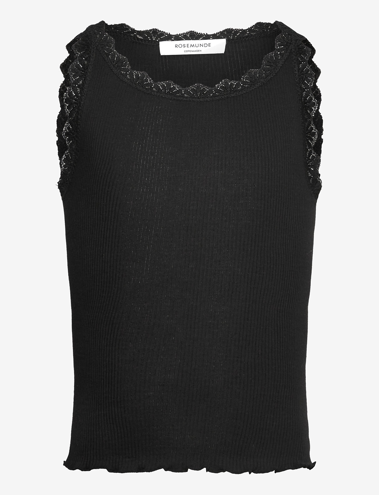 Rosemunde Kids - RKBalta Modal SL Short Lace Top - Õlapaeltega topid - black - 0
