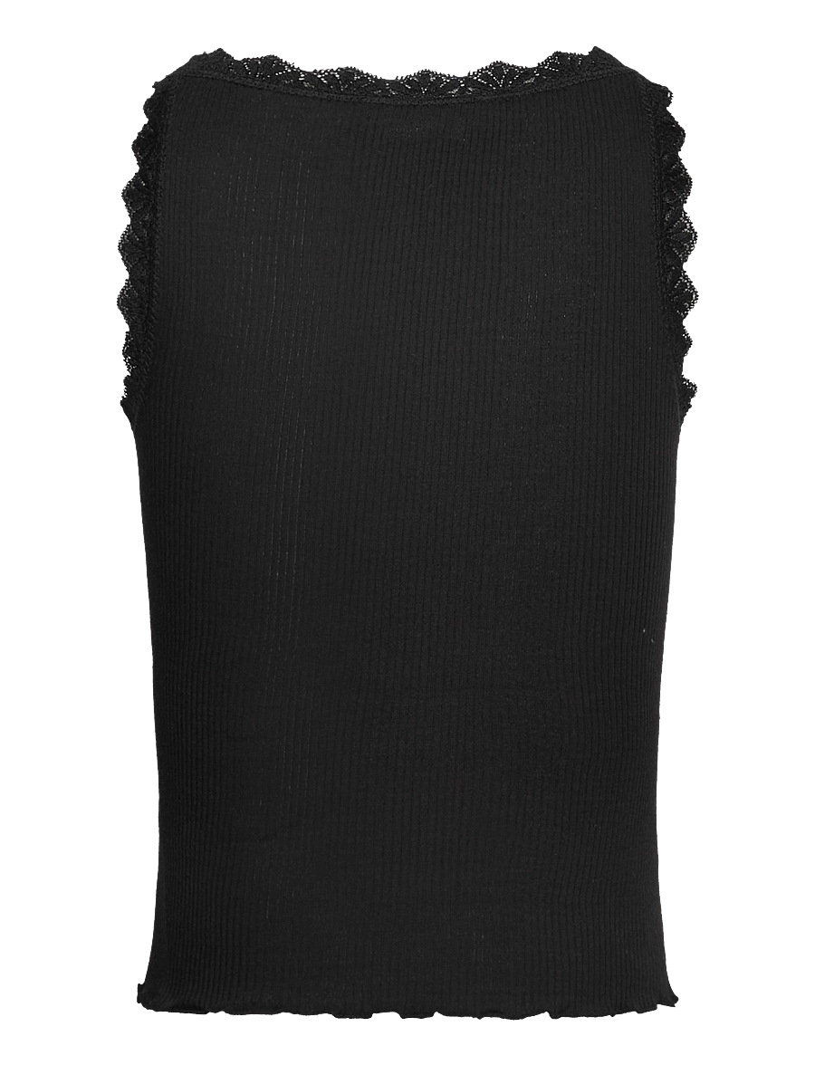 Rosemunde Kids - RKBalta Modal SL Short Lace Top - débardeurs - black - 1