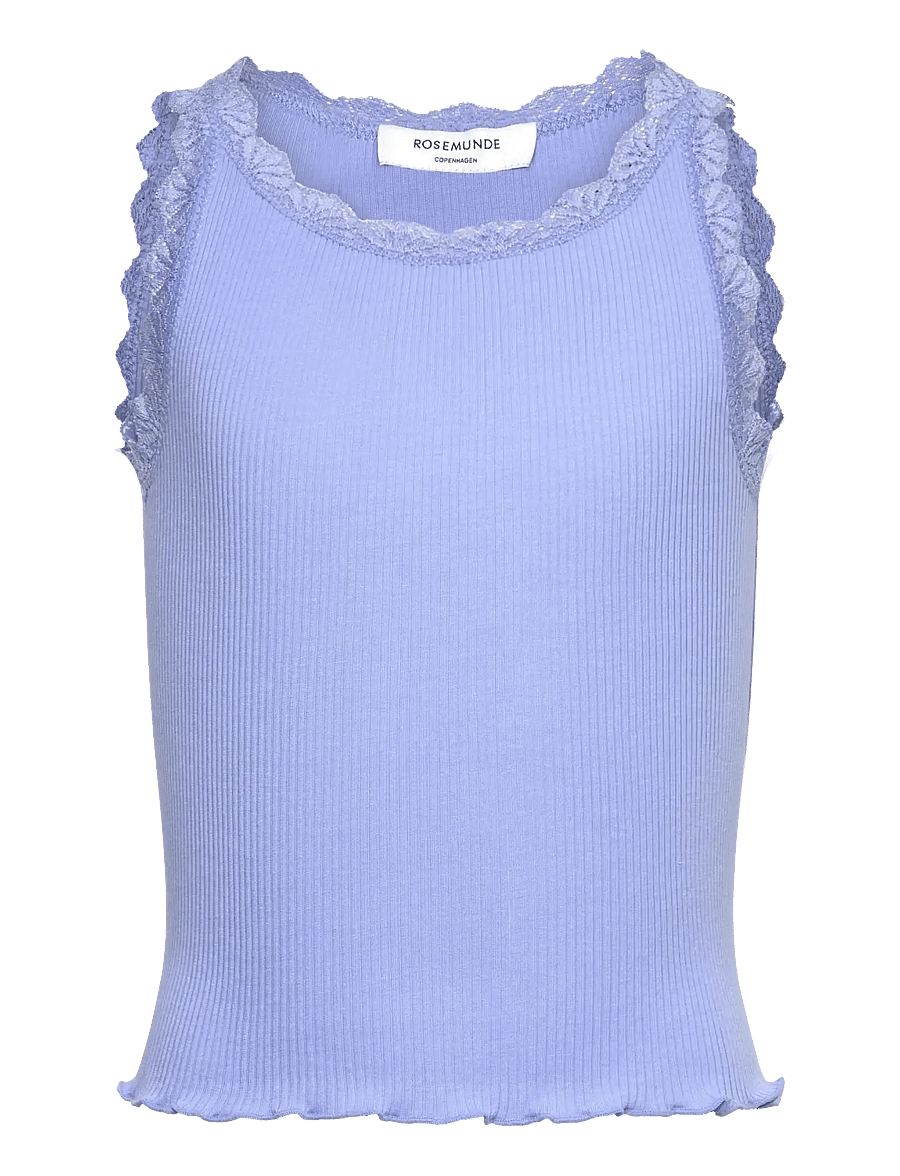 Rosemunde Kids - RKBalta Modal SL Short Lace Top - débardeurs - blue heaven - 0