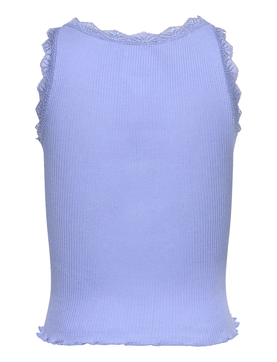 Rosemunde Kids - RKBalta Modal SL Short Lace Top - débardeurs - blue heaven - 1
