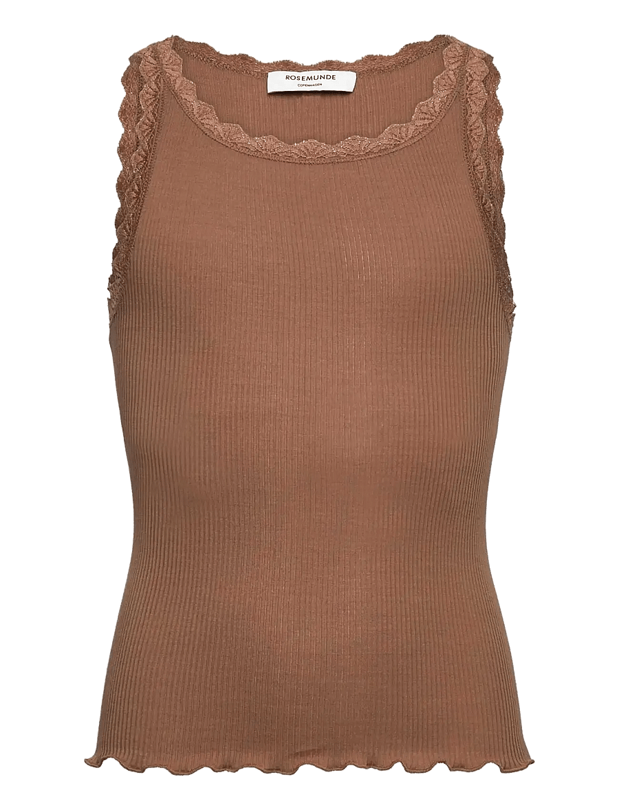 Rosemunde Kids - RKBalta Modal SL Short Lace Top - tanktops - coca mocha - 0