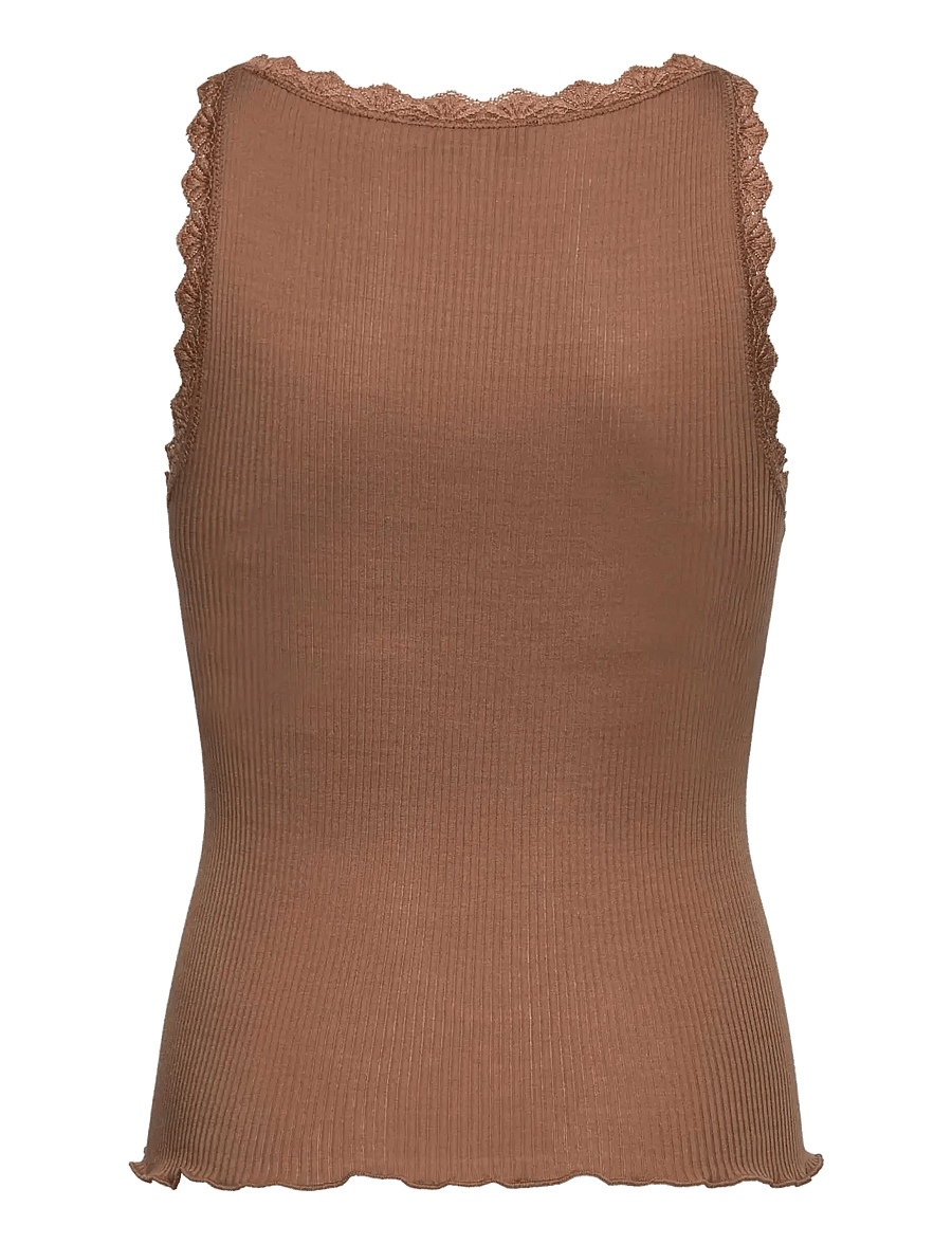 Rosemunde Kids - RKBalta Modal SL Short Lace Top - tanktops - coca mocha - 1