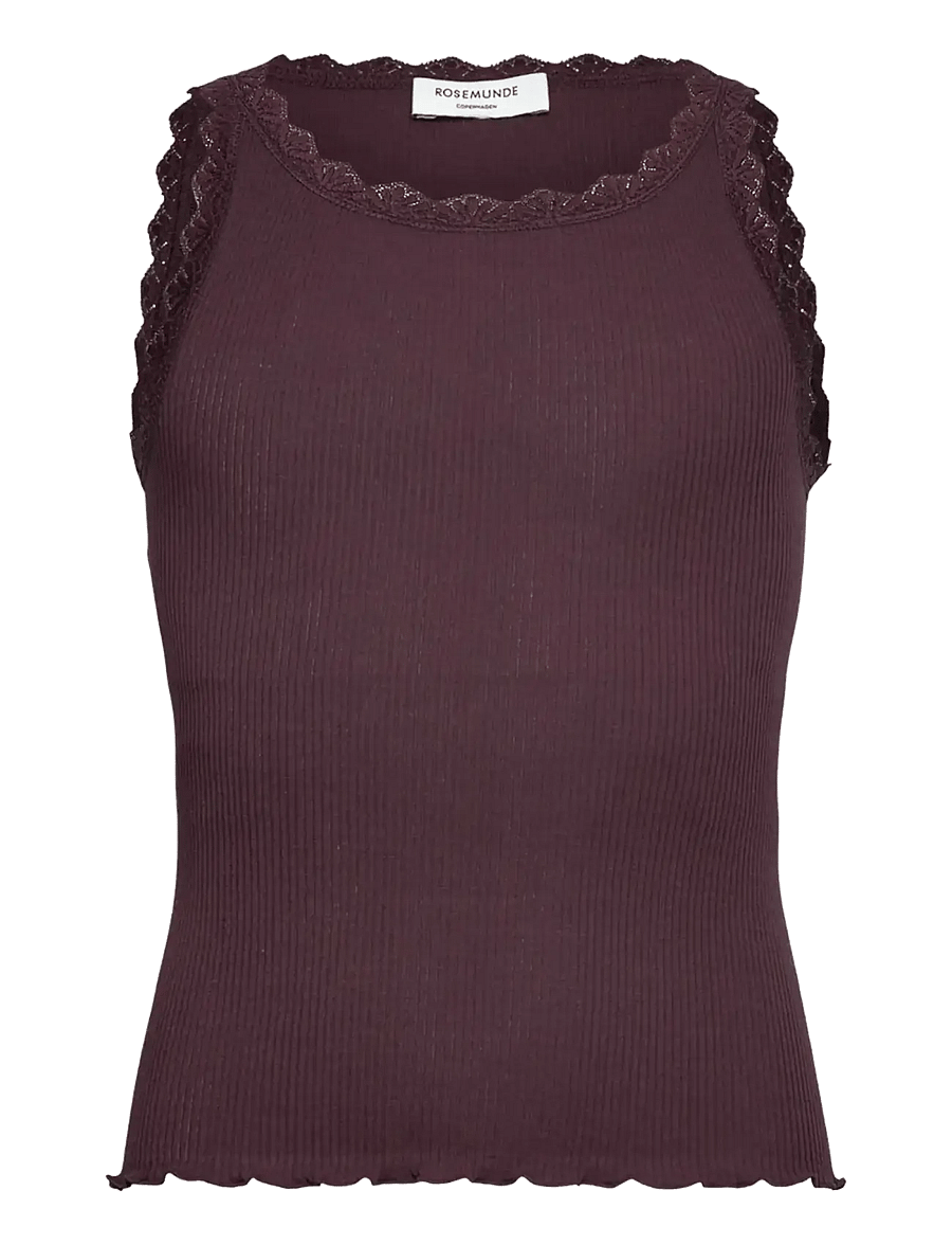 Rosemunde Kids - RKBalta Modal SL Short Lace Top - tanktops - ganache - 0