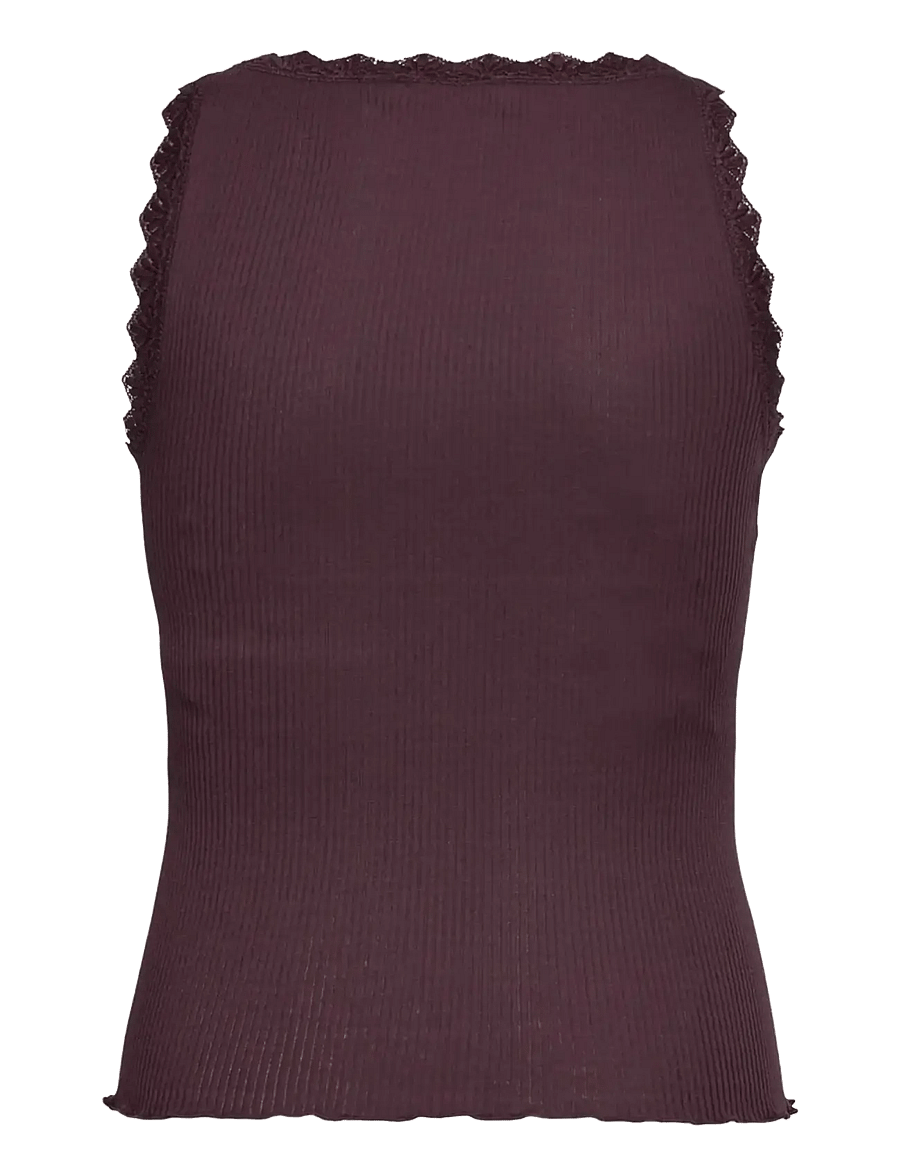 Rosemunde Kids - RKBalta Modal SL Short Lace Top - tanktops - ganache - 1
