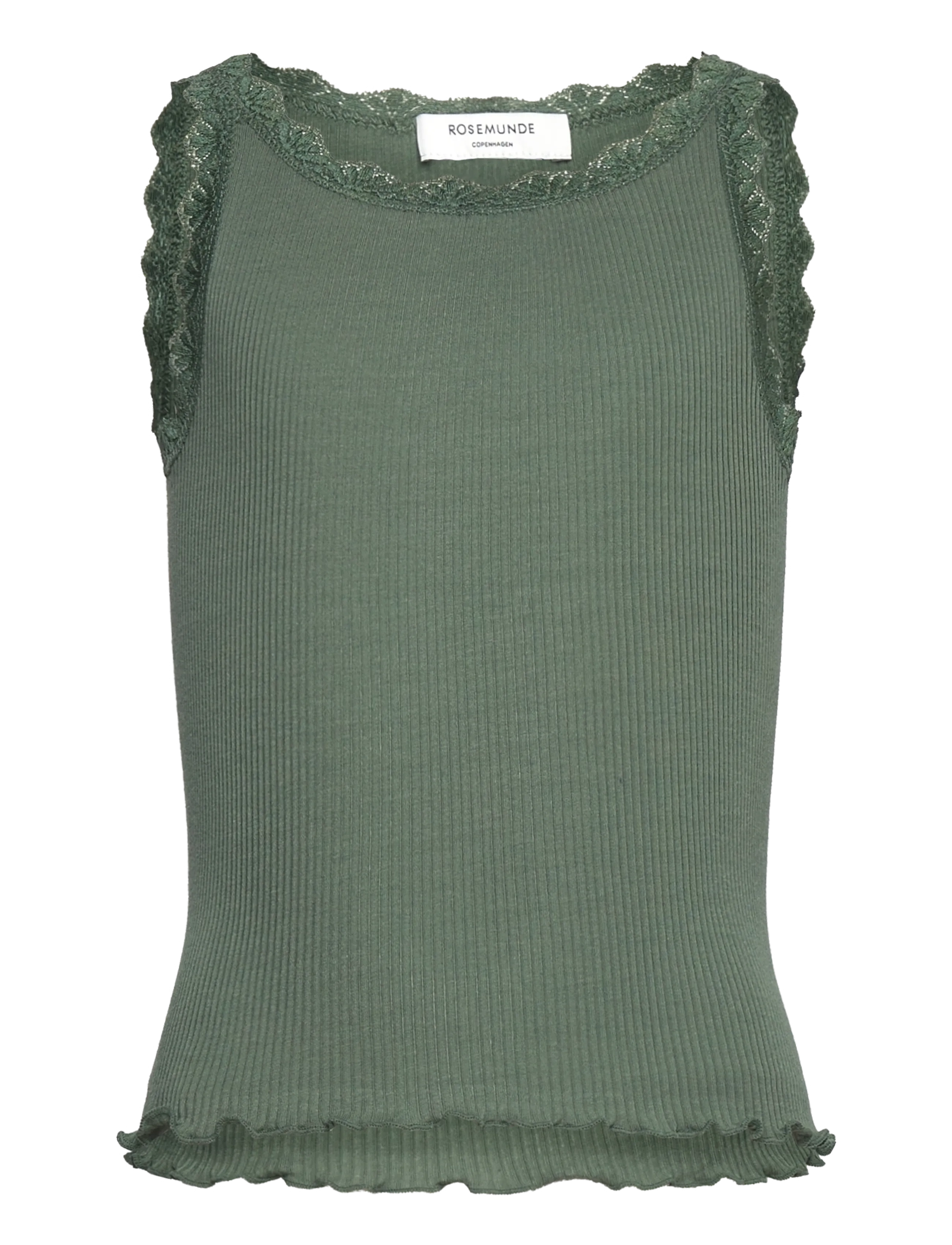 Rosemunde Kids Rkbalta Modal Sl Short Lace Top, 164, T-shirts, Grün - Sleeveless, Kinder