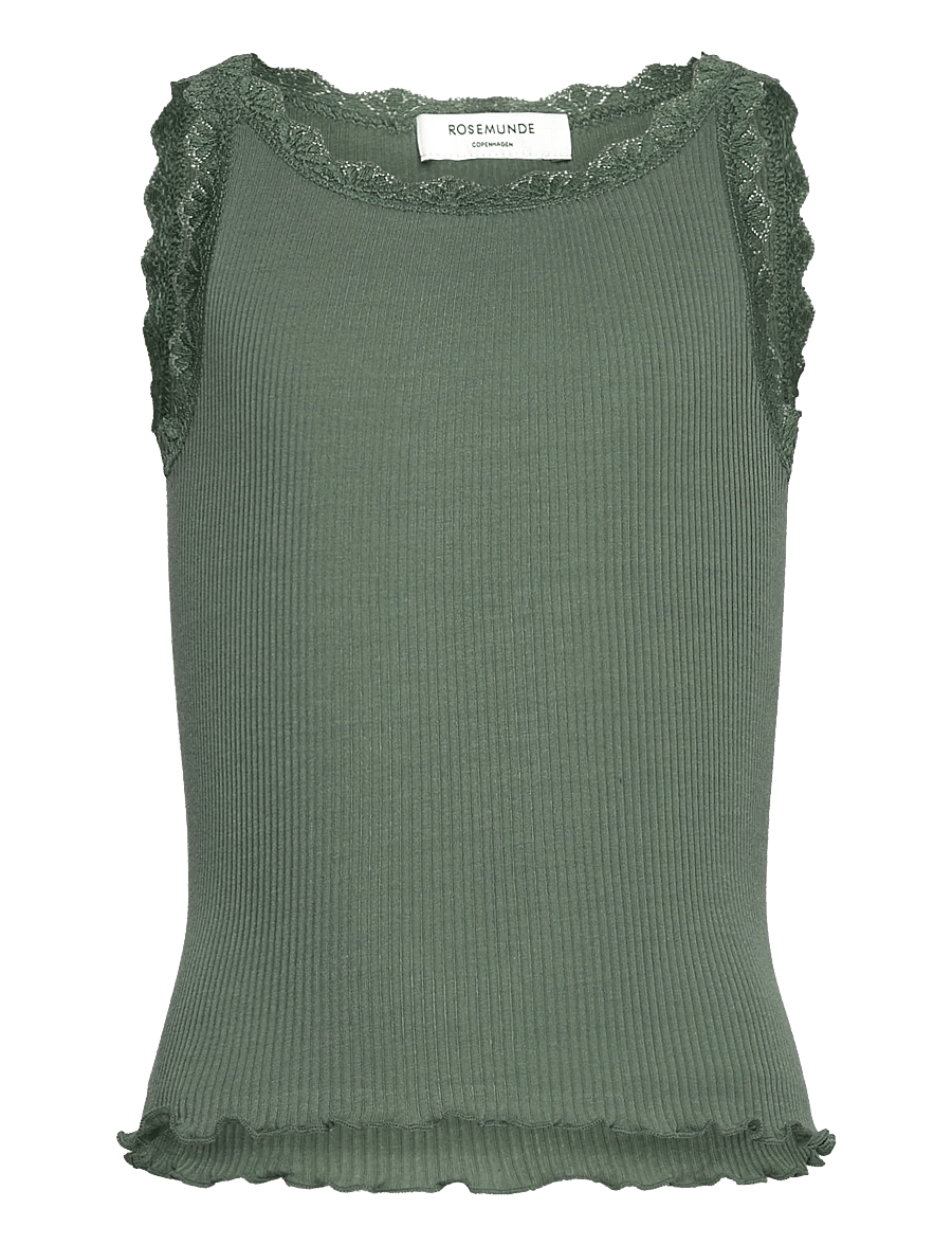Rosemunde Kids - RKBalta Modal SL Short Lace Top - tanktops - laurel wreath - 0