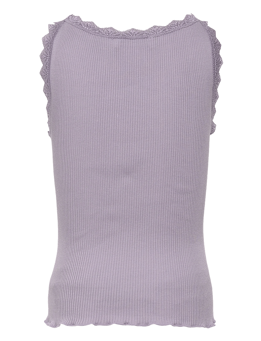 Rosemunde Kids - RKBalta Modal SL Short Lace Top - débardeurs - lavender grey - 1