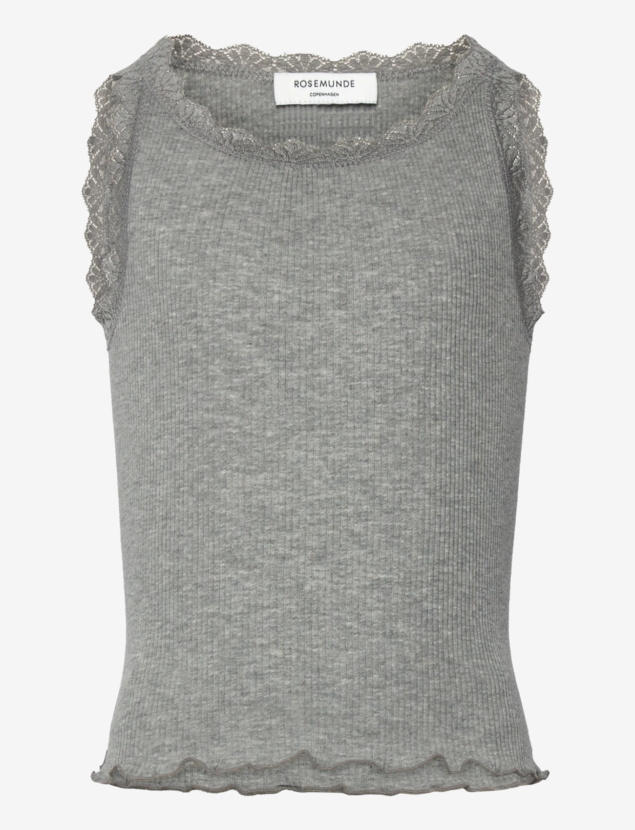Rosemunde Kids - RKBalta SL Short Lace Top - Ærmeløs undertrøje - light grey melange - 0