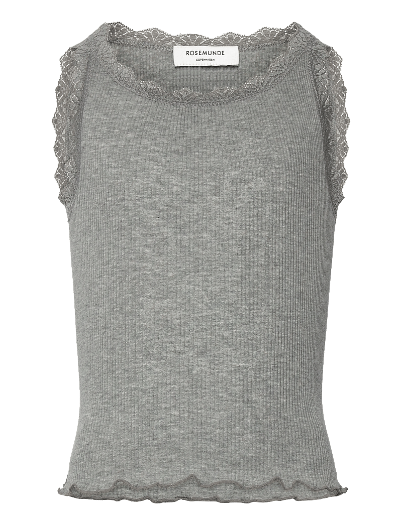 Rosemunde Kids - RKBalta SL Short Lace Top - Ærmeløs undertrøje - light grey melange - 0