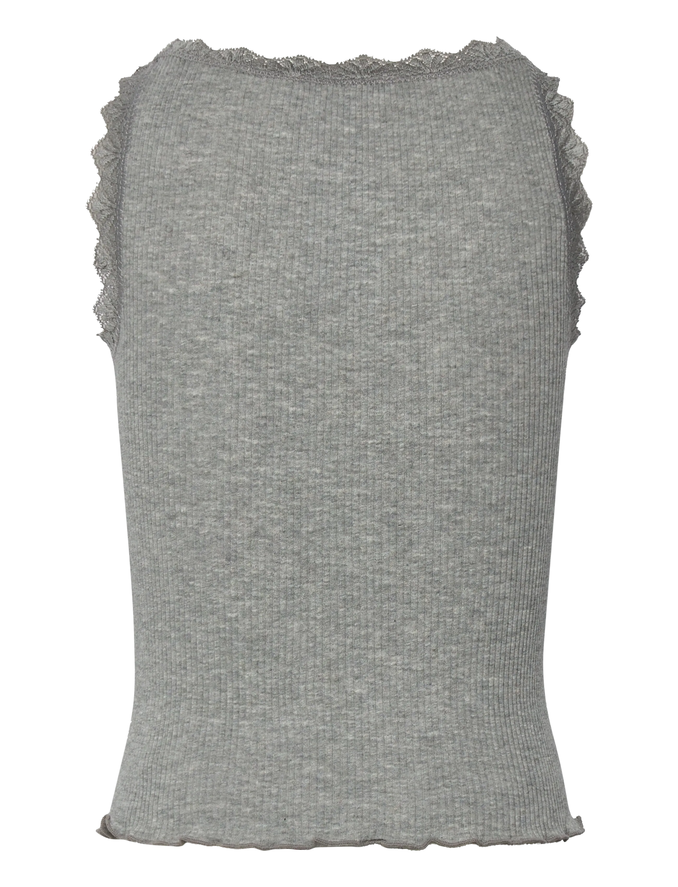 Rosemunde Kids - RKBalta Modal SL Short Lace Top - linnen - light grey melange - 1
