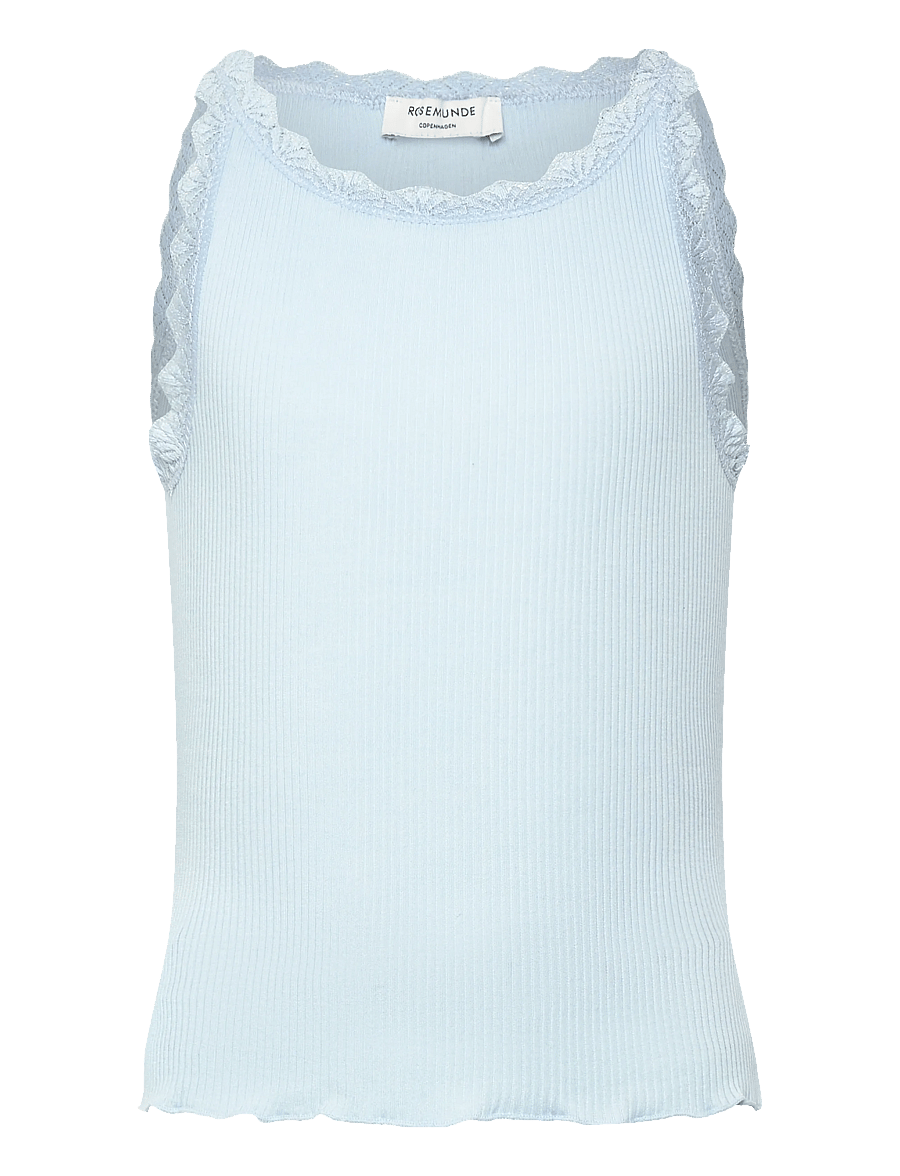 Rosemunde Kids - RKBalta Modal SL Short Lace Top - tanktops - nantucket blue - 0