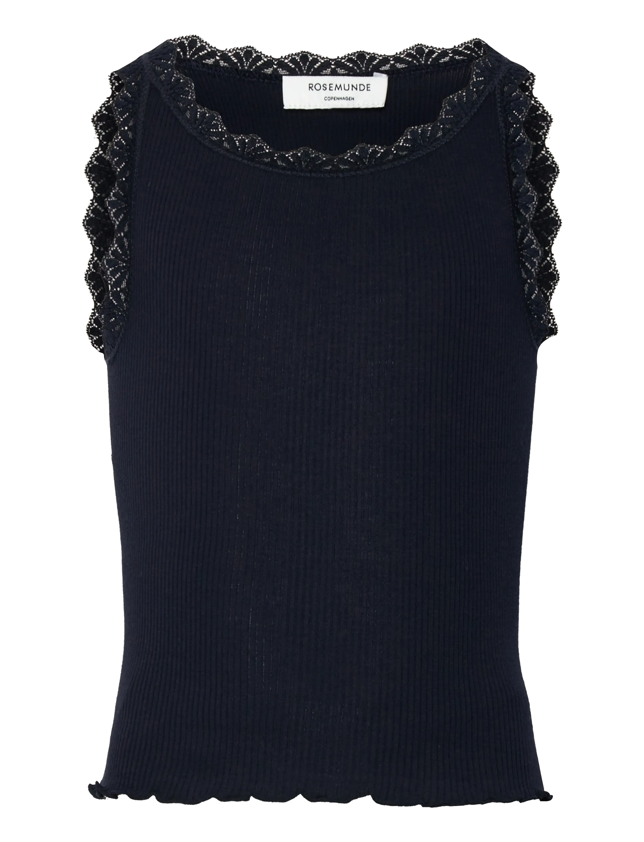Rosemunde Kids Rkbalta Modal Sl Short Lace Top, Børn, Ærmeløs Blonde Top, Navy, Str: 128