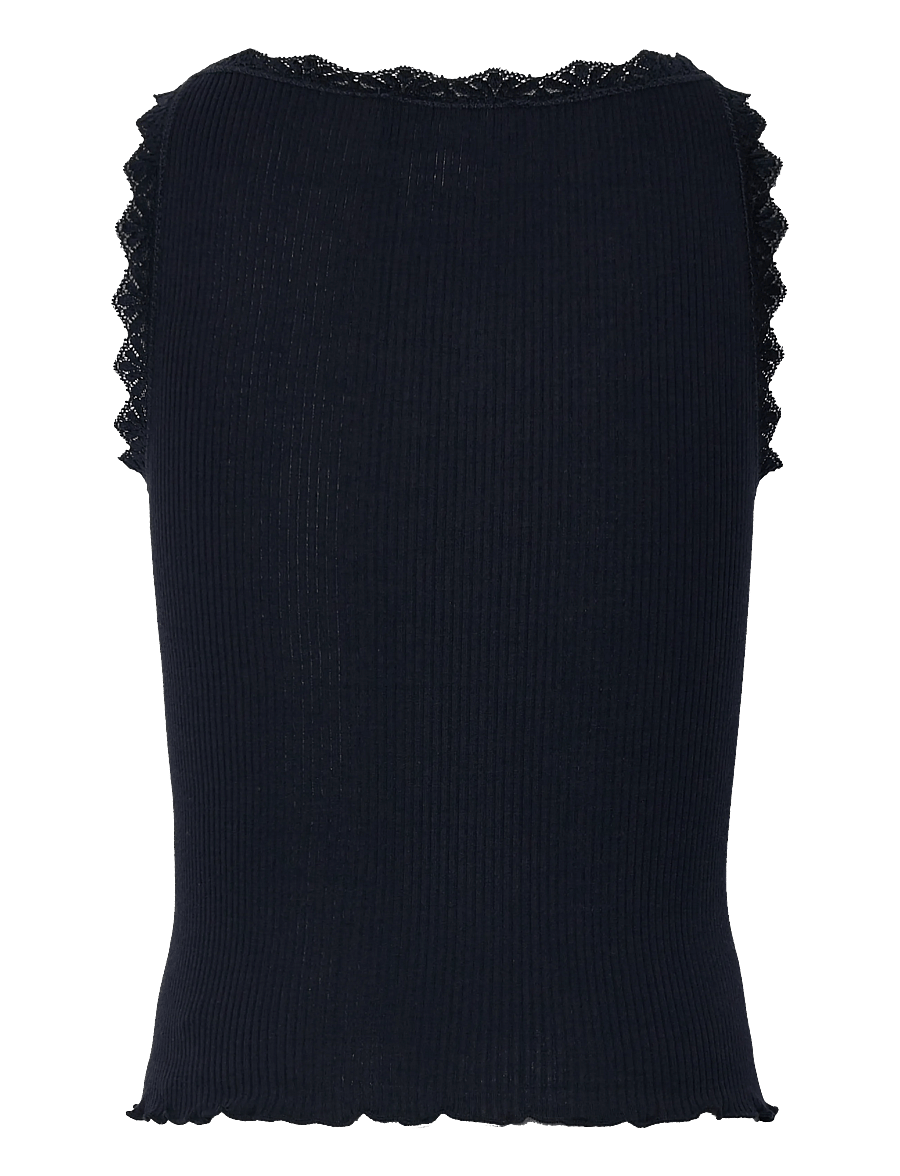 Rosemunde Kids - RKBalta Modal SL Short Lace Top - débardeurs - navy - 1