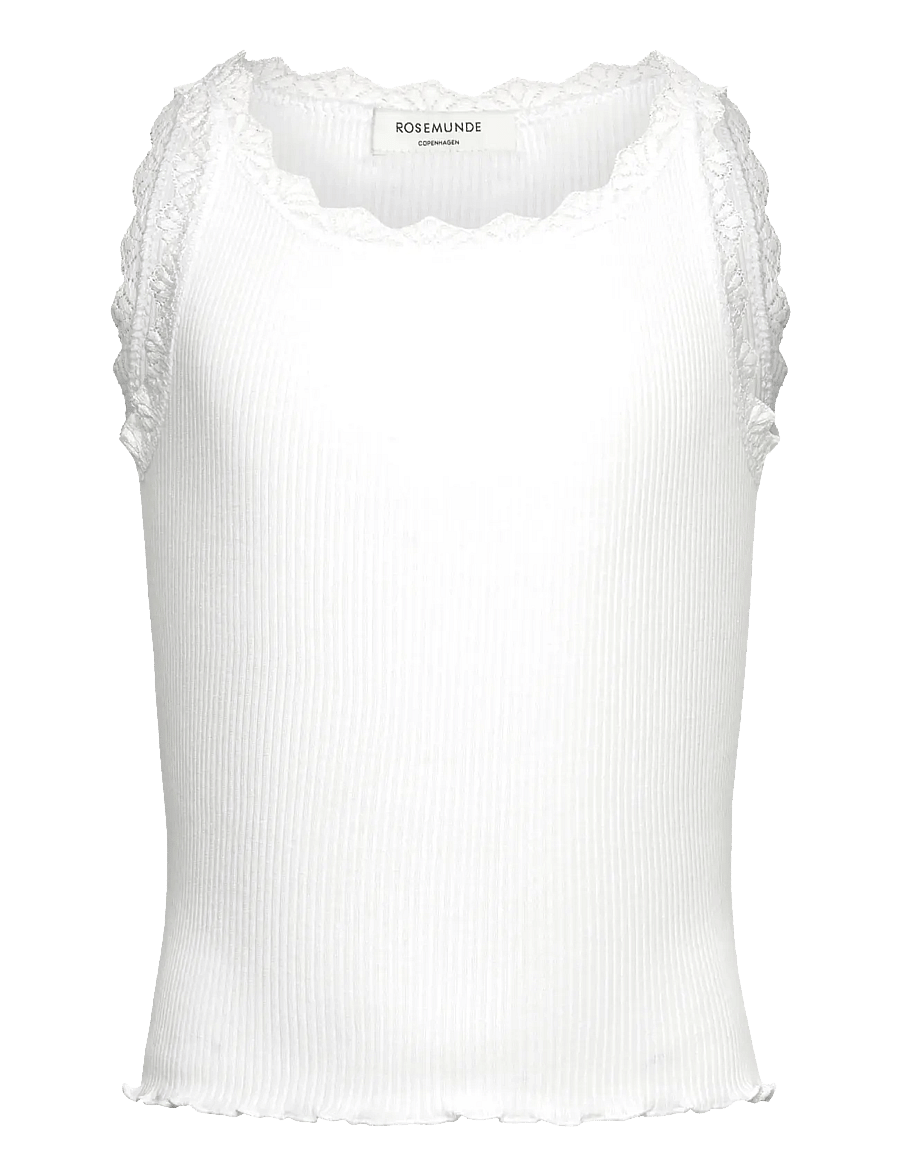 Rosemunde Kids - RKBalta Modal SL Short Lace Top - débardeurs - new white - 0