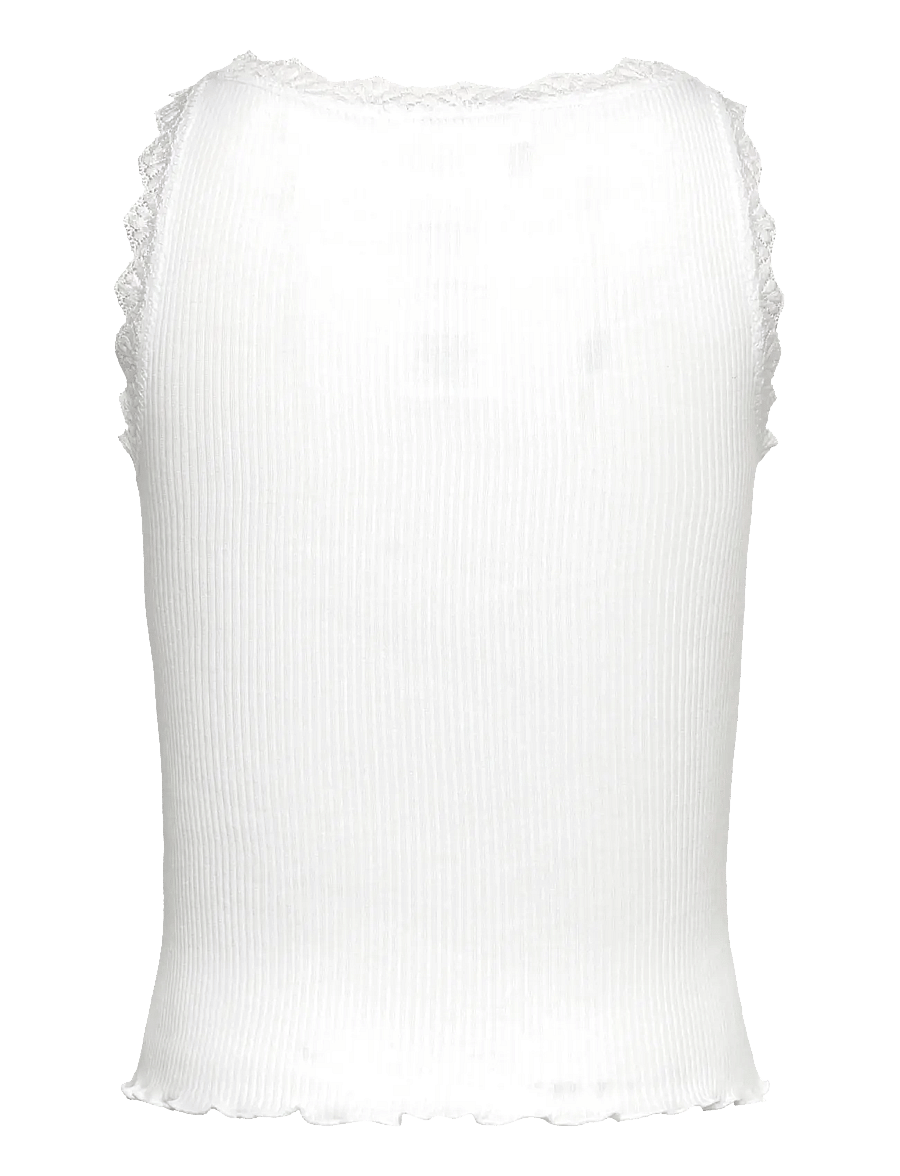 Rosemunde Kids - RKBalta Modal SL Short Lace Top - débardeurs - new white - 1