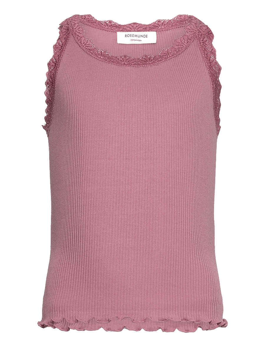 Rosemunde Kids - RKBalta Modal SL Short Lace Top - débardeurs - nostalgia rose - 0