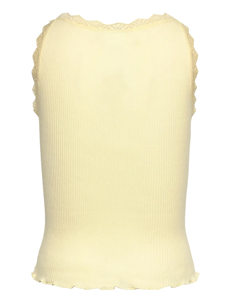Rosemunde Kids - RKBalta Modal SL Short Lace Top - débardeurs - pastel yellow - 1