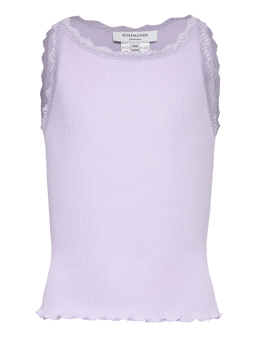 Rosemunde Kids - RKBalta Modal SL Short Lace Top - tanktops - purple heather - 0