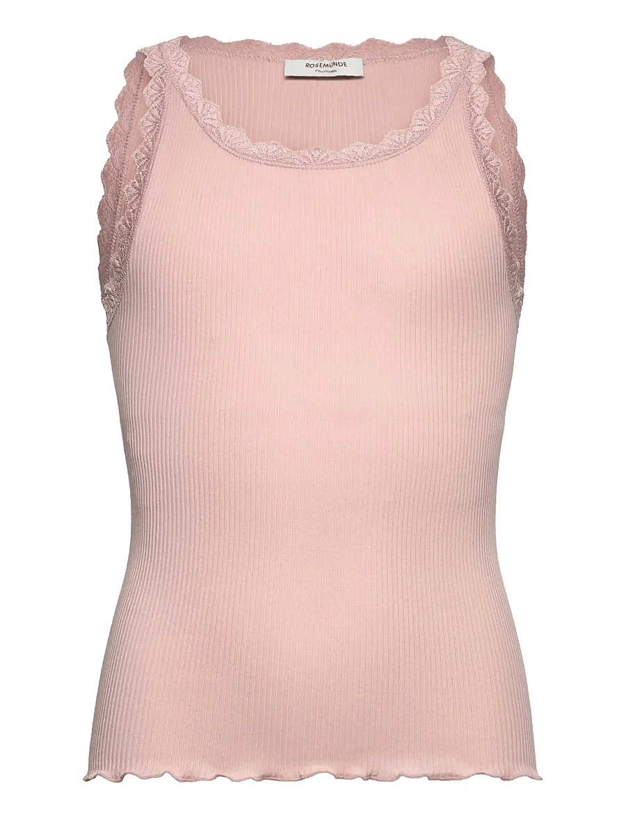 Rosemunde Kids - RKBalta Modal SL Short Lace Top - tanktops - rose smoke - 0