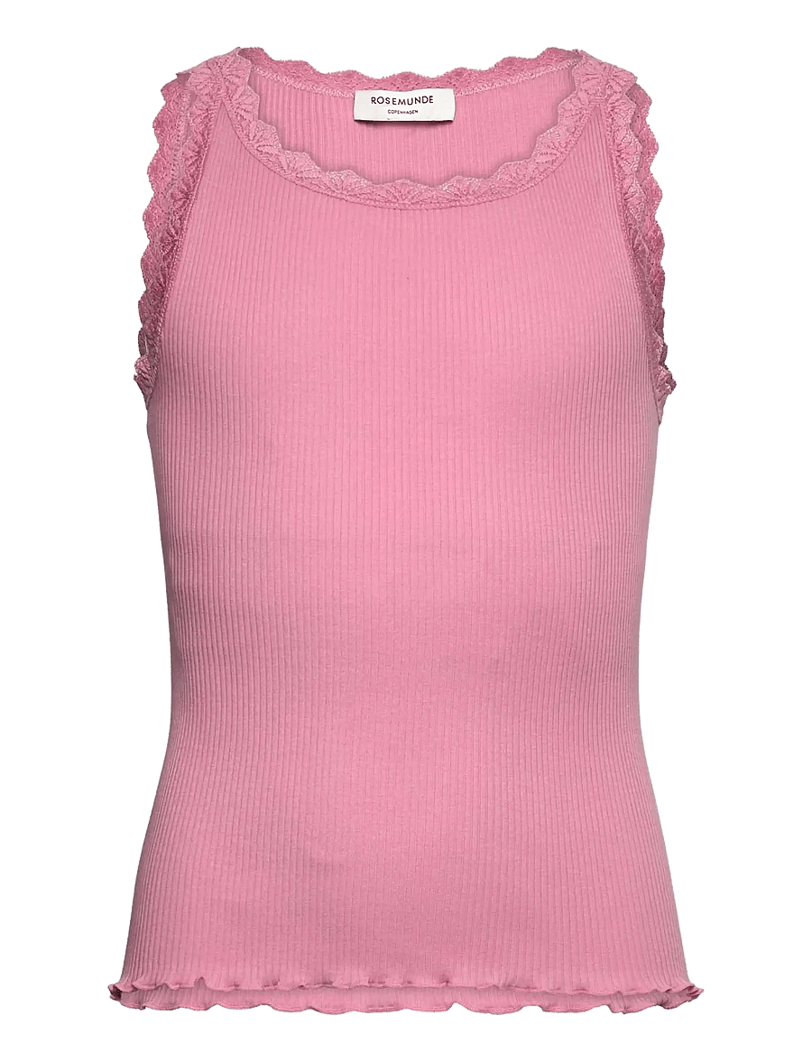 Rosemunde Kids - RKBalta Modal SL Short Lace Top - tanktops - sea pink - 1