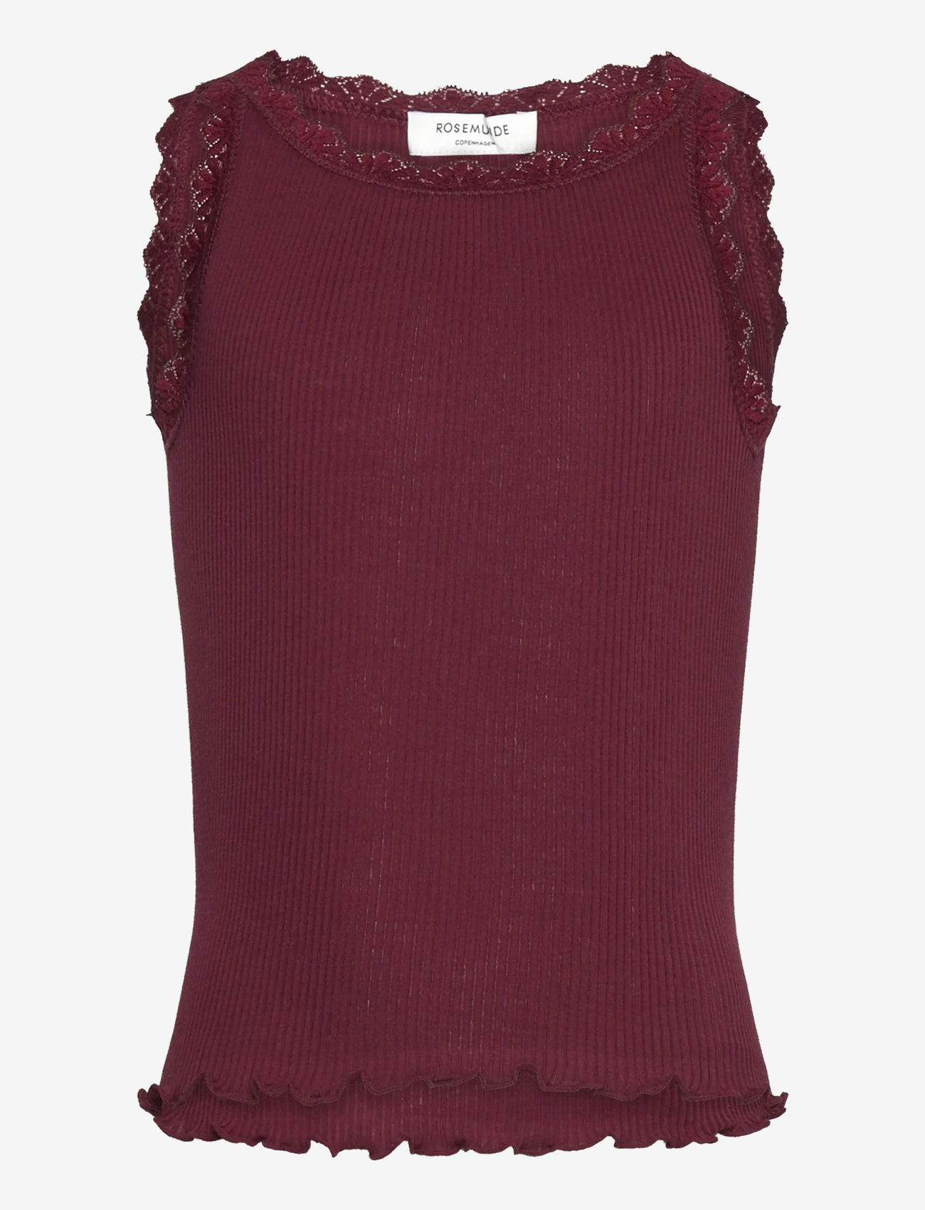 Rosemunde Kids - RKBalta SL Short Lace Top - Ærmeløs undertrøje - tawny port - 0