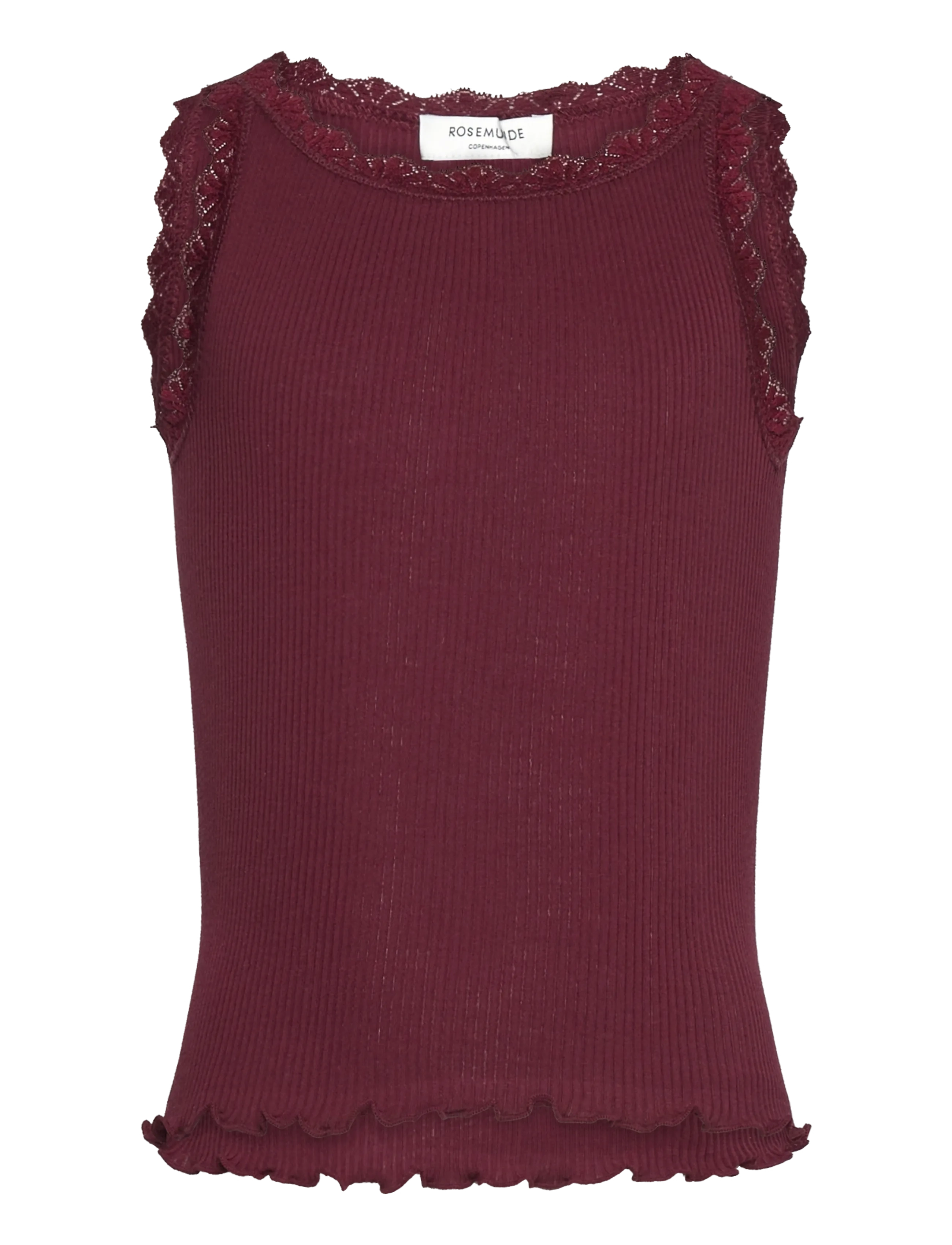 Rosemunde Kids RKBalta Modal SL Short Lace Top - Tops - TAWNY PORT / burgundy