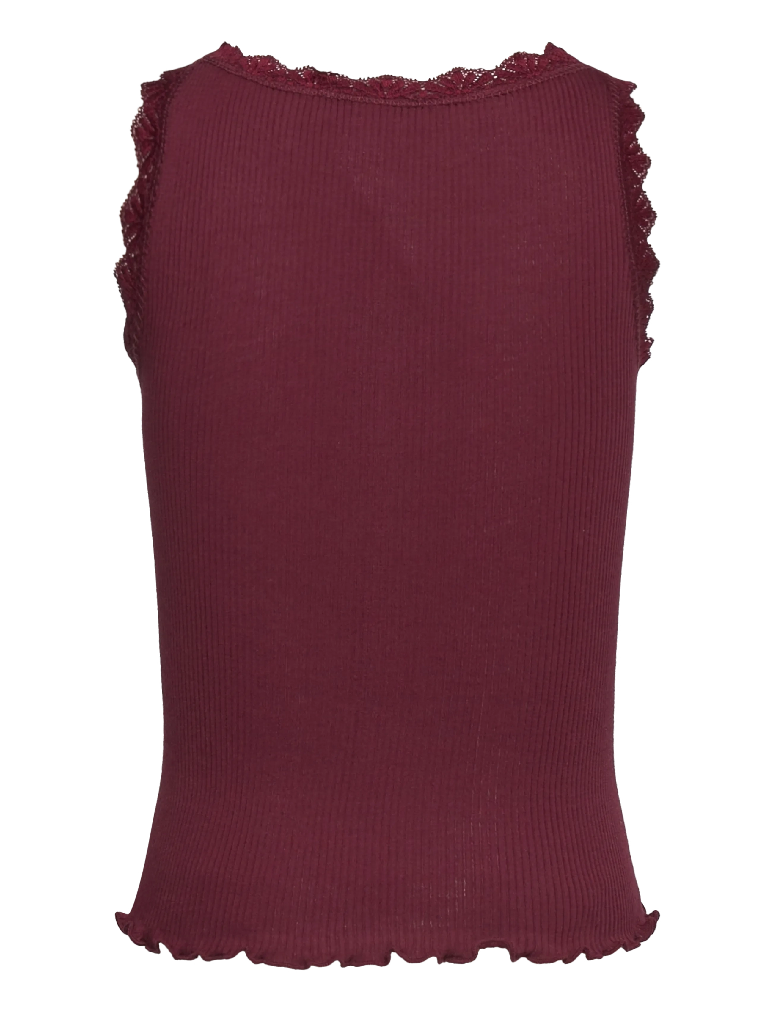 Rosemunde Kids - RKBalta Modal SL Short Lace Top - Õlapaeltega topid - tawny port - 1