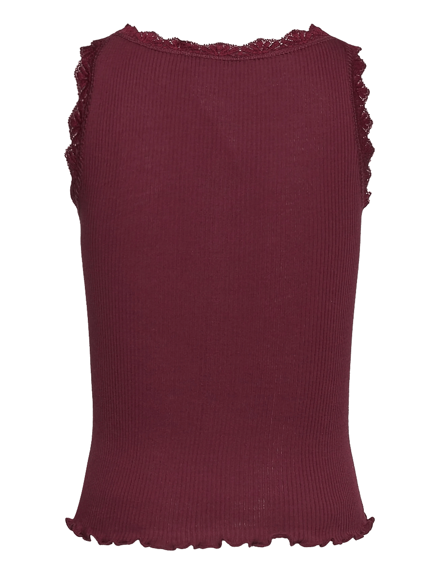 Rosemunde Kids - RKBalta Modal SL Short Lace Top - tanktops - tawny port - 1